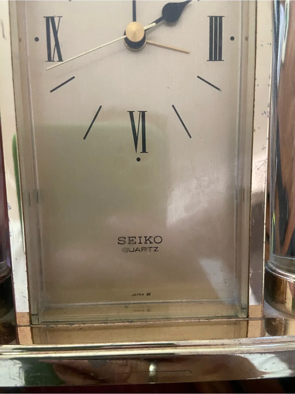 Vintage Seiko Gold and Clear Arch Desk Clock